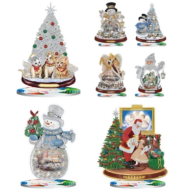 $15.49 • Buy DIY Crystal Diamond Painting Christmas Tabletop Ornaments Art Craft Decor Gifts