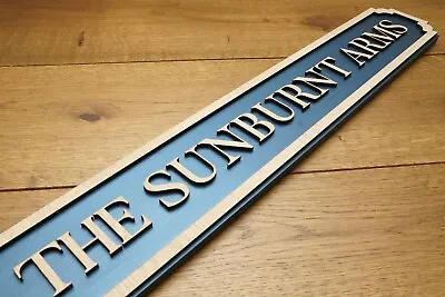 Personalised Pub Sign / Family Name Plaque / Street Sign - Wooden - Free UK P&P • £19