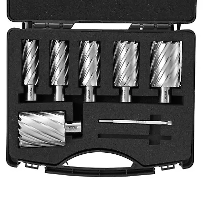 VEVOR Annular Cutter Set HSS Magnetic Drill Bits 6 PCS Weldon Shank 2  Depth • $154.99