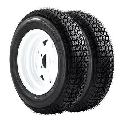 2pcs Trailer Tire And Rim ST175/80D13 175/80 D 13 LRC 5 Lug White Spoke Wheel • $147.99