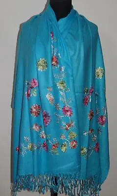£9.88 • Buy Floral Large Shawl Scarves Wrap Wool Scarf Cashmere Soft Pashmina Ladies