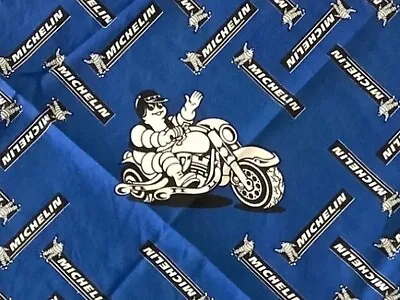 Vintage Michelin Motorcycle Tire Bandana Scarf Michelin Man Blue • $20