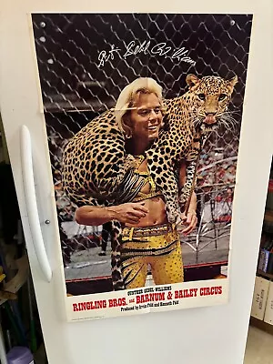 Vintage Ringling Bros. Circus Poster 24 X38  Gunther Gebel Williams And Leopard • $11.77