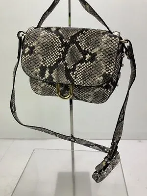 J. Crew Neutral Snakeskin Embossed Leather Flap Crossbody Bag • $15