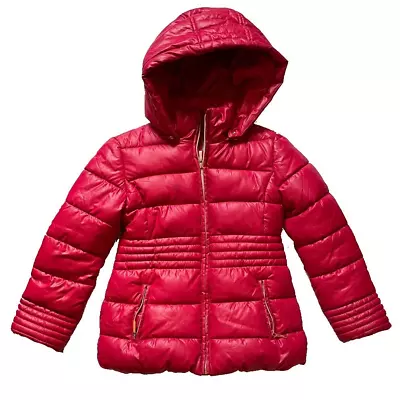 Size 7-8 Mayoral Girls Red Puffer Jacket With Detachable Hood • $44