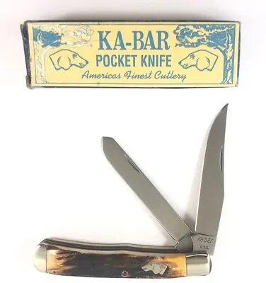 Ka-Bar USA Dogs Head Stag Trapper Folding Pocket Knife Limited Edition 1478-MXX • $299.99