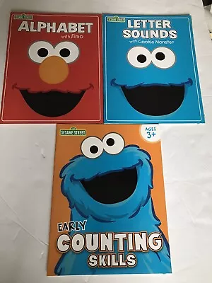 Set Of 3 SESAME STREET ALPHABET With Elmo  Counting Skills And Letter Sounds • $6.99