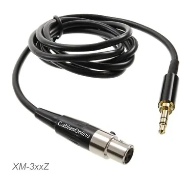 TA3F 3-Pin Mini XLR Female To 3.5mm TRS Male Slim Plug Pro Lapel Mic Cable • $14.95