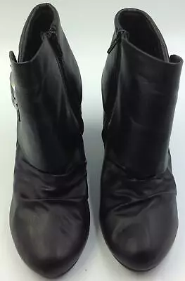 $24.99 • Buy Women's Fergalicious By Fergie Black Ankle Boot Buckle Detail Shoe Size 10