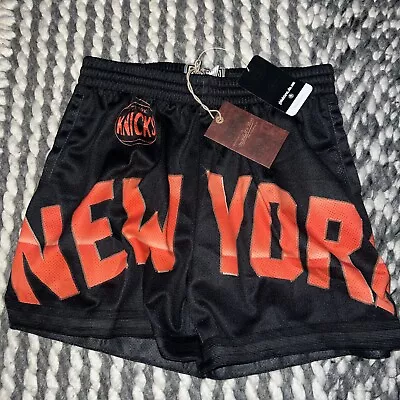 NWT Mitchell & Ness NBA New York Knicks WOMEN’s BigFace 4.0 Black Shorts M $75 • $24.97