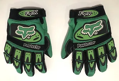 Vintage Fox Pawtector Motocross Gloves (Kawasaki Green) Size 11 • $59.99