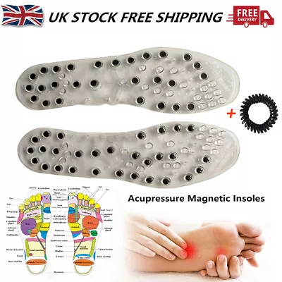 Magnetic Massage Shoe Insoles Acupressure Foot Therapy Reflexology Pain Relief • £9.18