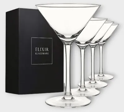ELIXIR GLASSWARE Martini Glasses Set Of 4 - Hand Blown Crystal Martini Glasses  • $49.99