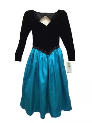 Vtg Jessica Scott McClintock 80s Prom Dress Velvet Satin Halloween Costume Party • $85