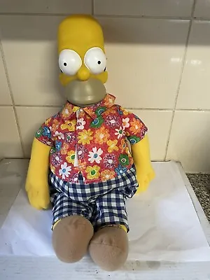 The Simpsons 1998 Vintage Homer Simpson Plush Vinyl Soft Toy Hawaiian Shirt • £12.99