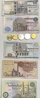 Egyptian Coins Money Collection/ Treasure 6- New Banknotes And Coins X10 • £8