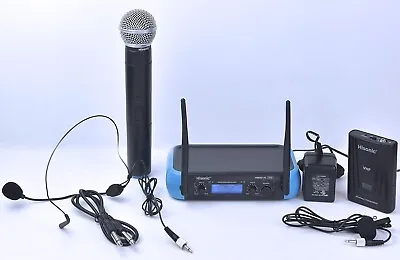 Hisonic HS8287 Dual VHF Wireless Microphone System 1 Handheld And 1 Belt Pack • $19.99