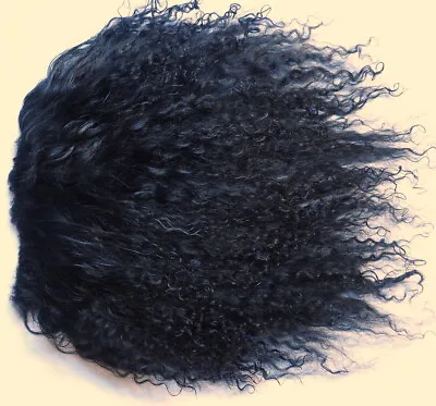 Black Tibetan Lamb Mohair For Doll Wigs 4x4  Mongolian Curly Hair Rerooting • $9.89