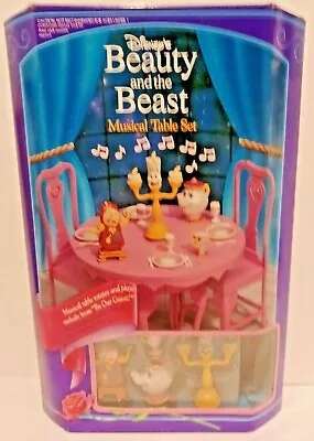 Vintage DISNEY BEAUTY & The BEAST MUSICAL TABLE SET LUMIÈRE/COGSWORTH/MRS.POTTS • $49.99