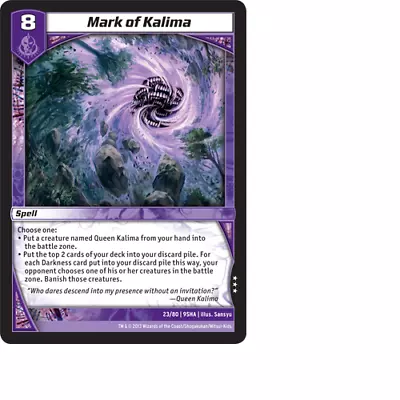 Kaijudo X3 MARK OF KALIMA Rare #23/80 9SHA (Playset) Shattered Alliances - 2013 • $1.03