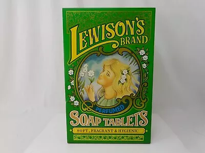 Vintage Green Advertising Tin Tinplate Box Lewison's Brand Perfumed Soap Tablets • $14.99