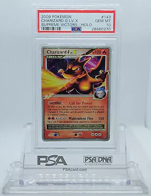 Pokemon Supreme Victors Charizard G Lv X #143 Ultra Psa 10 Gem Mint #28660270 • $4195