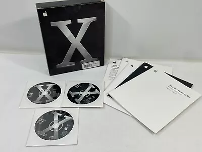 Macintosh Mac OS X 10.3 Panther Software 3-Discs Install Big Box Vintage 2004 • $24.99