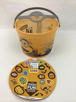 McDonald's Minions Happy Meal Bucket Pail With Handle Sticker Lid • $17.56