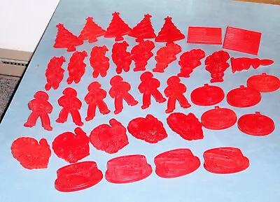 $11.50 • Buy 36 Vintage Tupperware Red Plastic Christmas Holiday Cookie Cutters Incl Pumpkin
