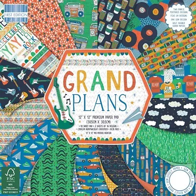 First Edition FSC 12x12 Paper Pad - Grand Plans • £9.99