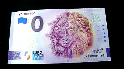 Cologne Zoo Coln 0 Euro Souvenir Lion Lion Banknote Banknote Note Coin Cat • £5.06