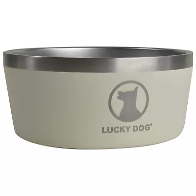 Lucky Dog Double Wall Stainless Steel Dog Bowl 8 Cup 64oz Beige (Open Box) • $17.02