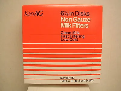  Milk Filter Strainer - For 6.5 Inch Disk - Box Of  100 - Ken Ag- New • $12.99