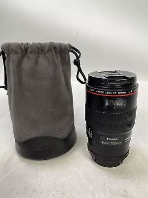 Canon EF 100mm F2.8 Macro USM + Pouch • $846.55