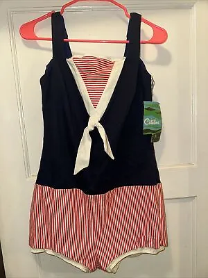 NEW WITH TAGS Vintage Catalina Sailor Girl Swimsuit Rockabilly 1950’s Pinup 14 • $150