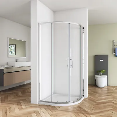 Quadrant Shower Enclosure  Walk In Corner Cubicle Glass Screen Door And Tray • £120