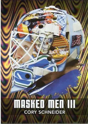 10/11 Between The Pipes Masked Men Iii Mask Silver #mm-12 Cory Schneider *43756 • $6.99