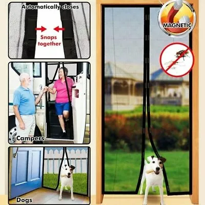Magnetic Screen Door With Heavy Duty Strong Magnets And Mesh Curtain Transparent • $18.50