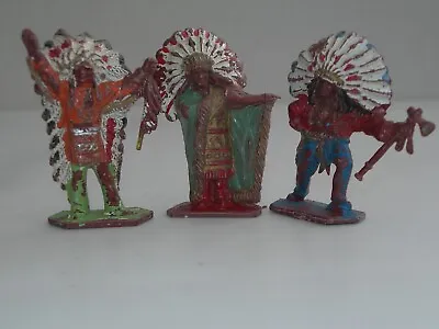 Vintage Plastic American Indian Chiefs Figures Manufactured By Lone*Star. • £15.95