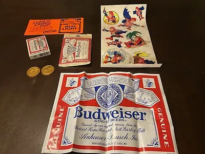 Vintage 1987 Bud Man Sticker Sheet Anheuser -100 Anniversary Gold Coins + More • $19.77