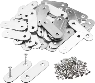 Pack Of 50 Flat Corner Brace Plates Metal Joining Plates Connector Repair Bracke • $23.61