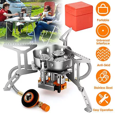 5800W Foldable Windproof Camping Gas Stove Outdoor Cooking Gas Split Burner AU • $22.99