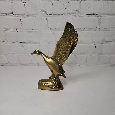 Brass Bronze Duck Statue Desk Home Decoration Figurine Sculpture Metalware Decor • $20.03