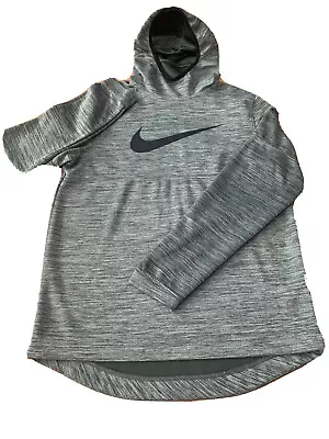 Nike Black Gray Cowl Neck Pullover Hoodie Men’s Medium Big Swoosh Logo • $34.95