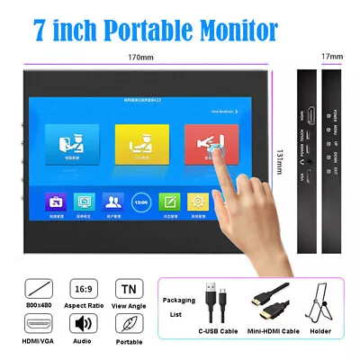 New 7 Inch 1024x600 LCD Touch Screen Monitor Display For HD Raspberry Pi 2 3B+ 4 • $53.33