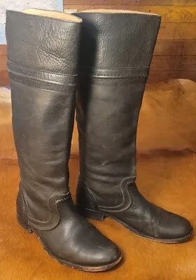 Frye Melissa Trapunto Tall Leather Riding Boots Equestrian 76442 Womens 7B Black • $50