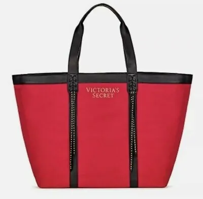 BRAND NEW Victoria’s Secret Tote Bag Large Red With Black Straps • $24.99