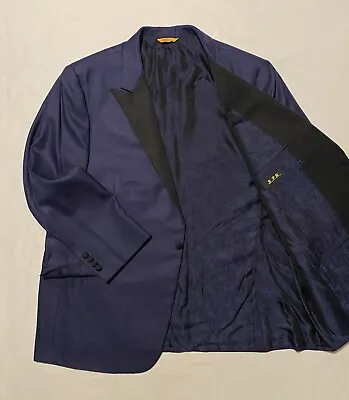 Hickey Freeman Navy Men Tuxedo Jacket Wool Silk Custom Made 48S (CK Measurements • $150
