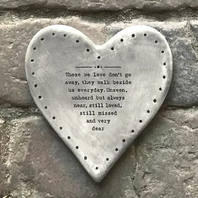 Porcelain Heart Coaster East Of India | Memories Loved One Missed Sentiment Gift • £6.50