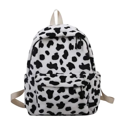 £10.69 • Buy Retro Cow Printed School Bag Women Girl Backpack Street Large Capacity Rucksacks